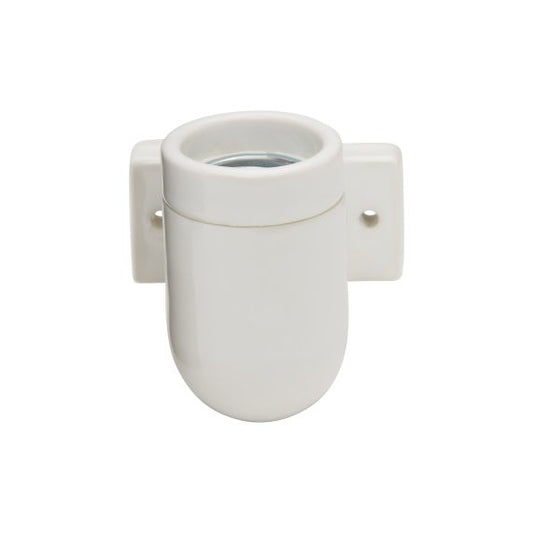 Applique porcelaine E27 av. patte de fixation blanc