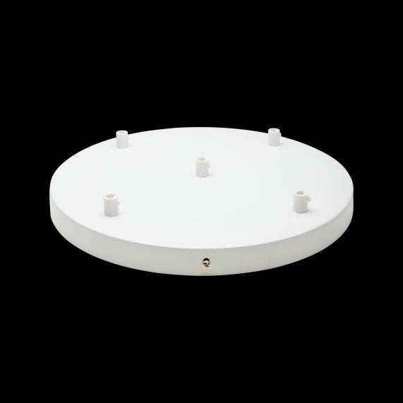 Plafonnier Acier D.300mm Blanc 5 Sorties + Arrêts Pour Câbles D.6mm