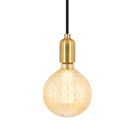 Globe G125 E27 strie ambre 3,5W 120lm 1800K dim