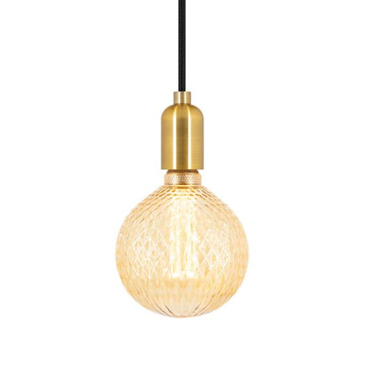 Globe G125 E27 strie ambre 3,5W 120lm 1800K dim