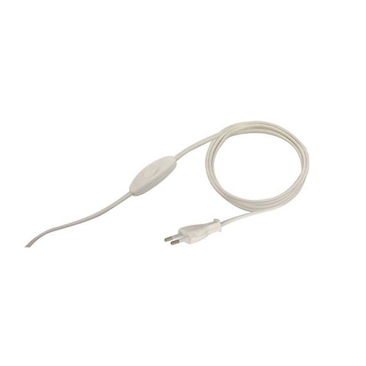 Cordon 2X0.75 L.1.50M Blanc Avec Inter