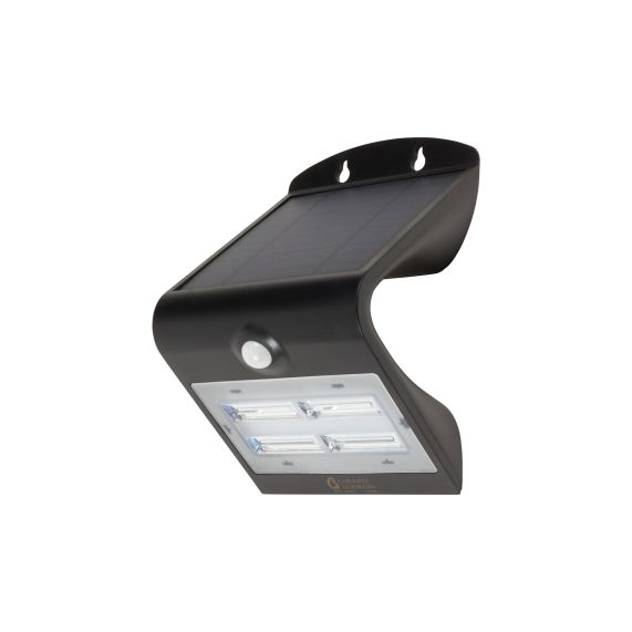 BUTTERFLY - Projecteur solaire LED noir détecteur présence IP65 4000K 3,2W 400lm