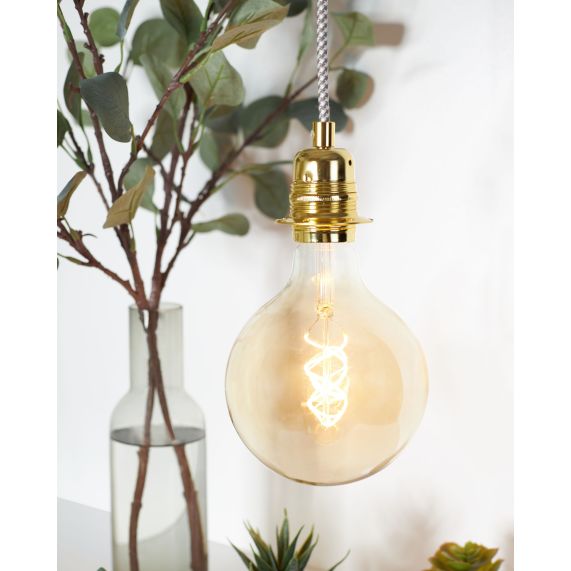 Douille Laiton E27 Filetée avec Bague Or