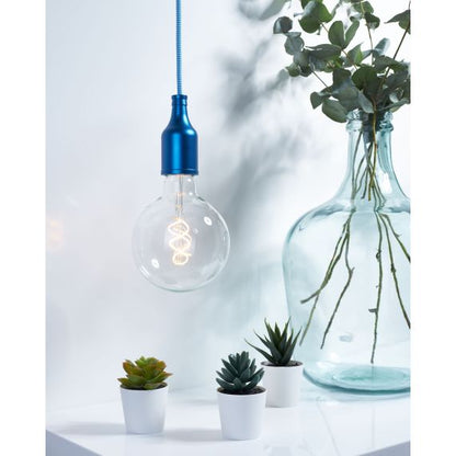 Douille Bouteille Acier E27 Bleu Electrique