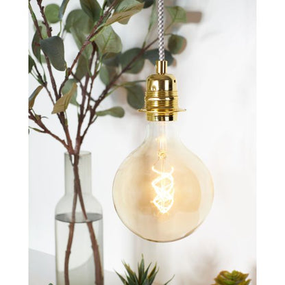 Douille Laiton E27 Filetée avec Bague Or