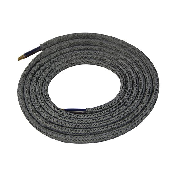 Cable rond gris argenté 2 mètres 2 x 0,75mm2