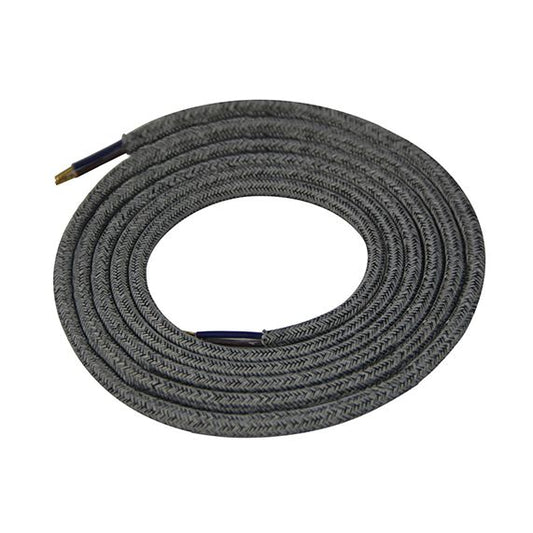 Cable rond gris argenté 2 mètres 2 x 0,75mm2