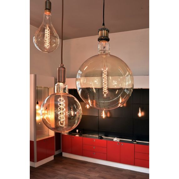 Globe G200 Filament Métallique Spiralé 24W E27 2000K Ambre