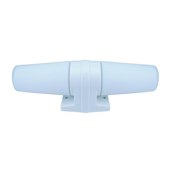 Applique porcelaine E14 double av. verrerie opaline blanc