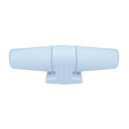 Applique porcelaine E14 double av. verrerie opaline blanc