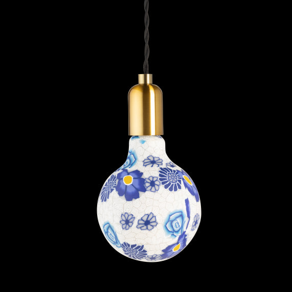 Globe imprimé bleu G125, Filament LED, 4W, E27, 6900K, Dim