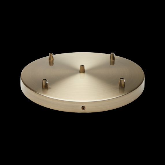 Plafonnier Acier D.300mm Laiton Brossé 5 sorties + Arrêts Pour Câbles D.6mm EAN 3125461875753