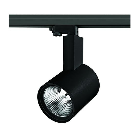 Mimas - Projecteur sur rail LED Ø130x284 42W 3000K 3600lm 36° noir