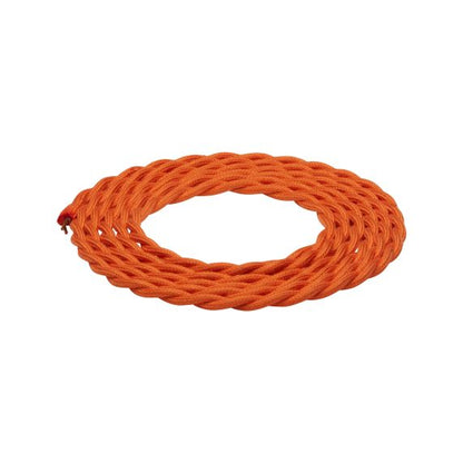 Câble Textile Torsadé 2x0,75mm Orange 2 Mètres