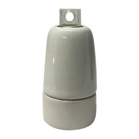 Douille E14 porcelaine ø33mm H.60mm blanc