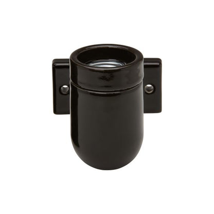 Applique porcelaine E27 av. patte de fixation noir