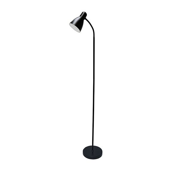 FS Luminaire sur Pied avec Interrupteur à Pied - Noir + Ampoule LED 12W