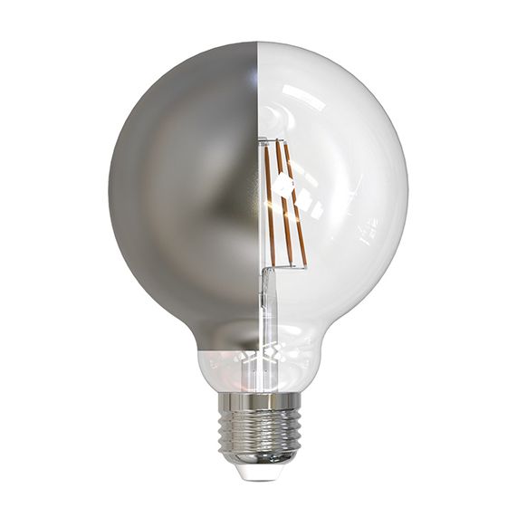 Globe D95 Filament LED Latéral Argent 8W E27 2700K 950Lm Dim.