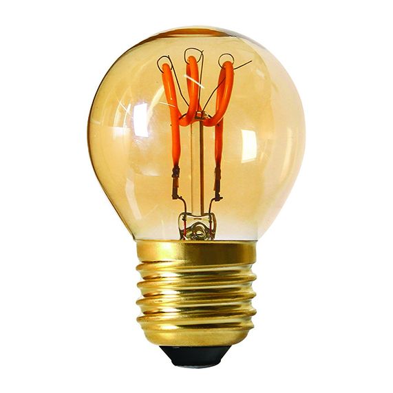 Sphérique G45 Filament LED Torsadée 3W E27 100lm Dim. Ambre