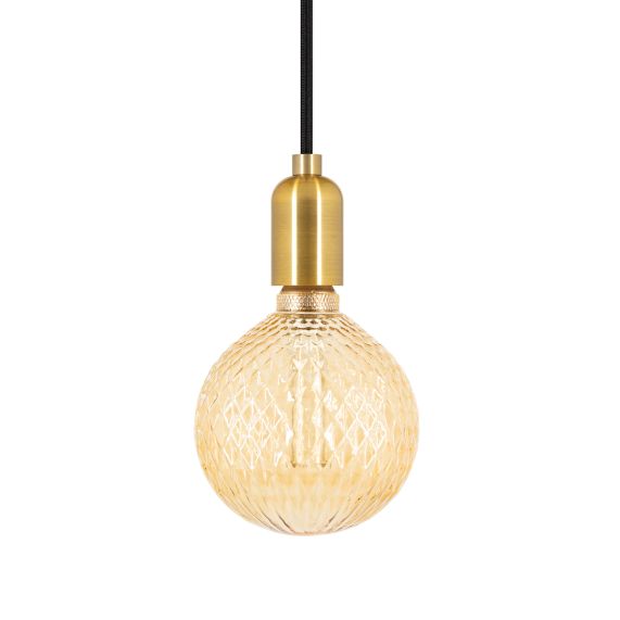 Globe G125 E27 strie ambre 3,5W 120lm 1800K dim