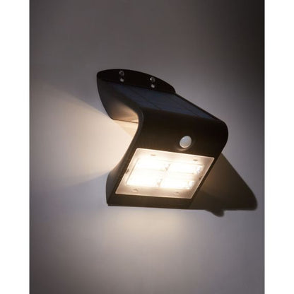 BUTTERFLY - Projecteur solaire LED noir détecteur présence IP65 4000K 3,2W 400lm