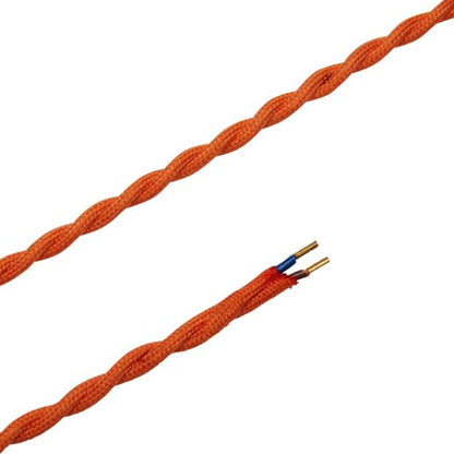 Câble Textile Torsadé 2x0,75mm Orange 2 Mètres