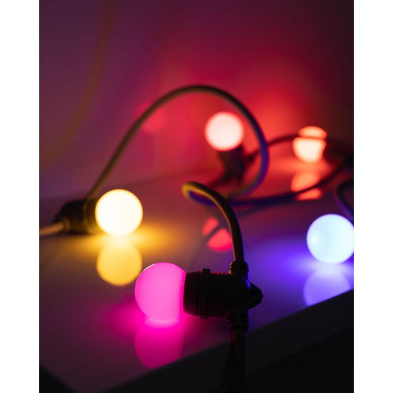 Paris Guinguette - LOT 5 SPHERIQUES LED IP44 E27 1W Couleurs panachées "POP"