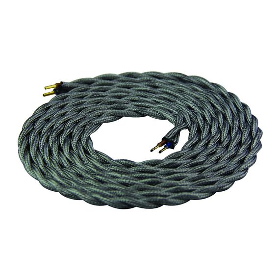 Cable torsadé argent 2 mètres 2 x 0,75mm2
