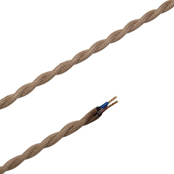 Cable torsadé gris clair 2 mètres 2 x 0,75mm2