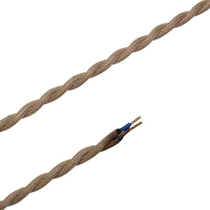 Cable torsadé gris clair 2 mètres 2 x 0,75mm2