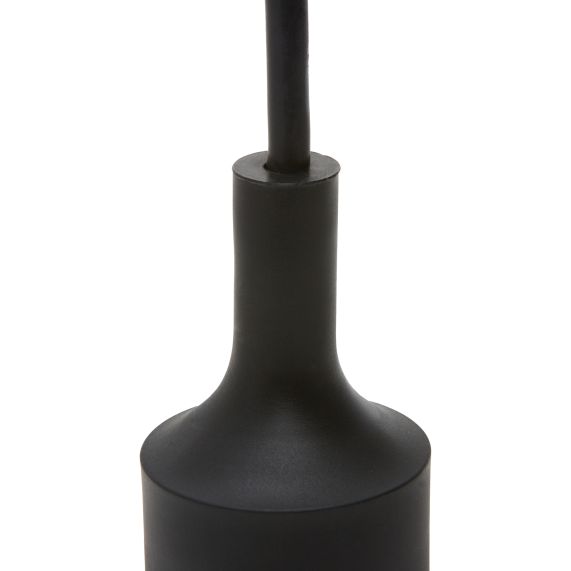 Suspension Douille E27 et Pavillon Silicone Noir + Câble Textile Noir 80 Cm