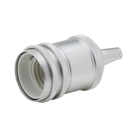 Douille Acier E27 Filetée avec Bague Argent
