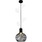 Suspension E27 abat-jour métal Noir extérieur/ intérieur cable PVC L.100cm