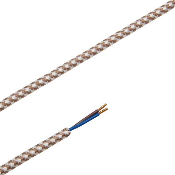 Cable rond gris blanc 2 mètres 2 x 0,75mm2