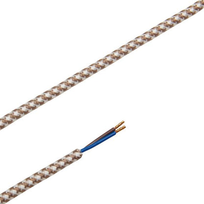 Cable rond gris blanc 2 mètres 2 x 0,75mm2