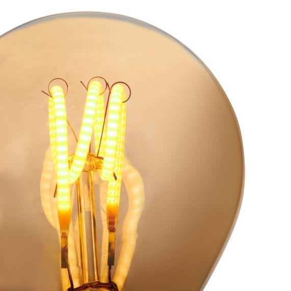 Sphérique G45 Filament LED Torsadée 3W E27 100lm Dim. Ambre