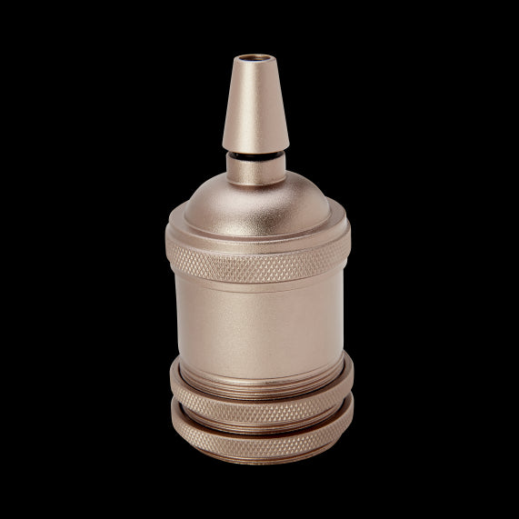 Douille Acier E27 Filetée avec Bague Champagne