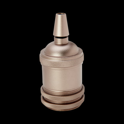 Douille Acier E27 Filetée avec Bague Champagne
