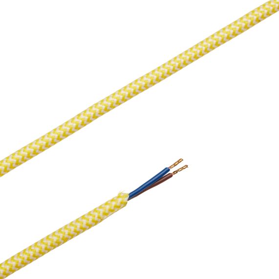 Cable rond jaune blanc 2 mètres 2 x 0,75mm2