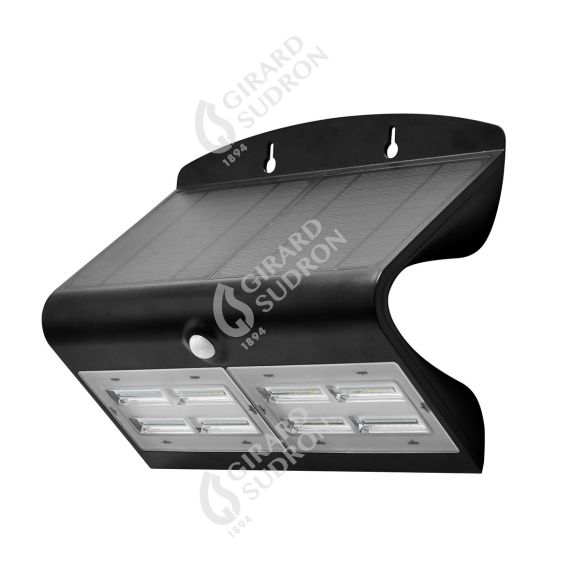 BUTTERFLY - Projecteur solaire LED noir détecteur présence IP65 4000K 6,8W 800lm
