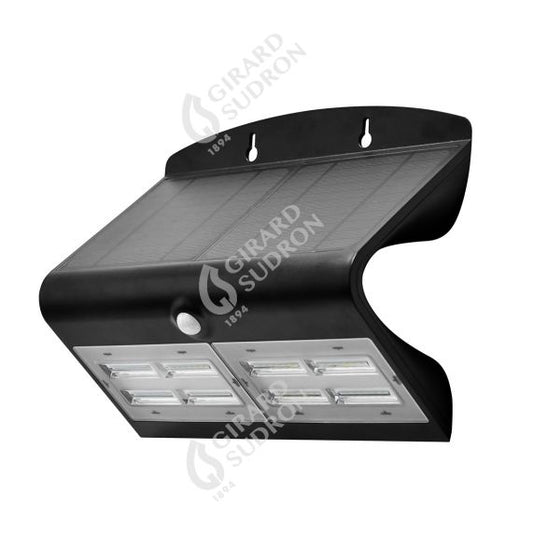 BUTTERFLY - Projecteur solaire LED noir détecteur présence IP65 4000K 6,8W 800lm