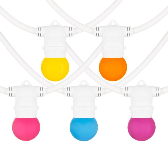 Paris Guinguette - LOT 5 SPHERIQUES LED IP44 E27 1W Couleurs panachées "POP"