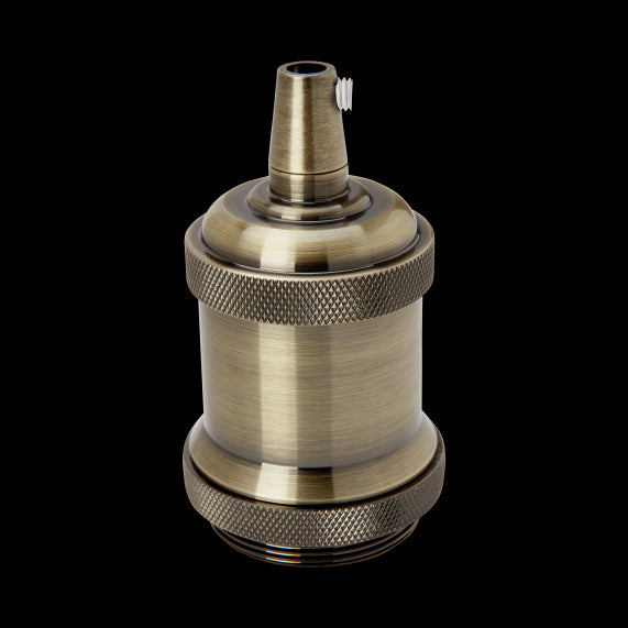 Douille Acier E27 Filetée avec Bague Bronze Rétro