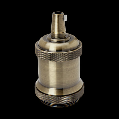 Douille Acier E27 Filetée avec Bague Bronze Rétro