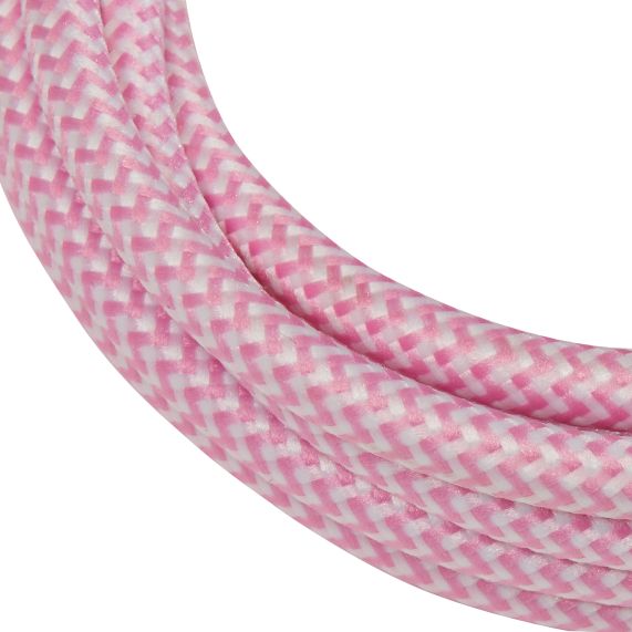 Cable rond chiné rose 2 mètres 2 x 0,75mm2