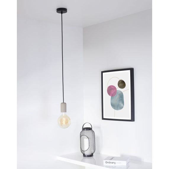 Plafonnier Acier D.100mm Noir + Arrêt Pour Câble D.6mm