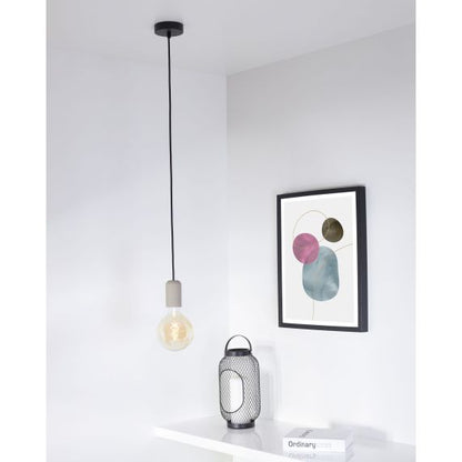 Plafonnier Acier D.100mm Noir + Arrêt Pour Câble D.6mm