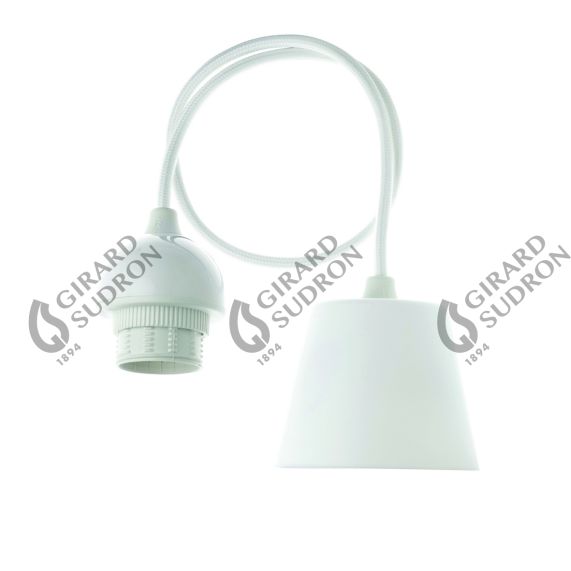 Monture E27 Blanc avec Câble Textile Blanc L.80