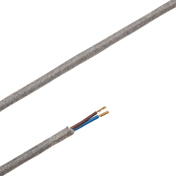 Cable rond chiné Gris 2 mètres 2 x 0,75mm2