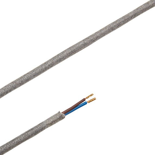 Cable rond chiné Gris 2 mètres 2 x 0,75mm2